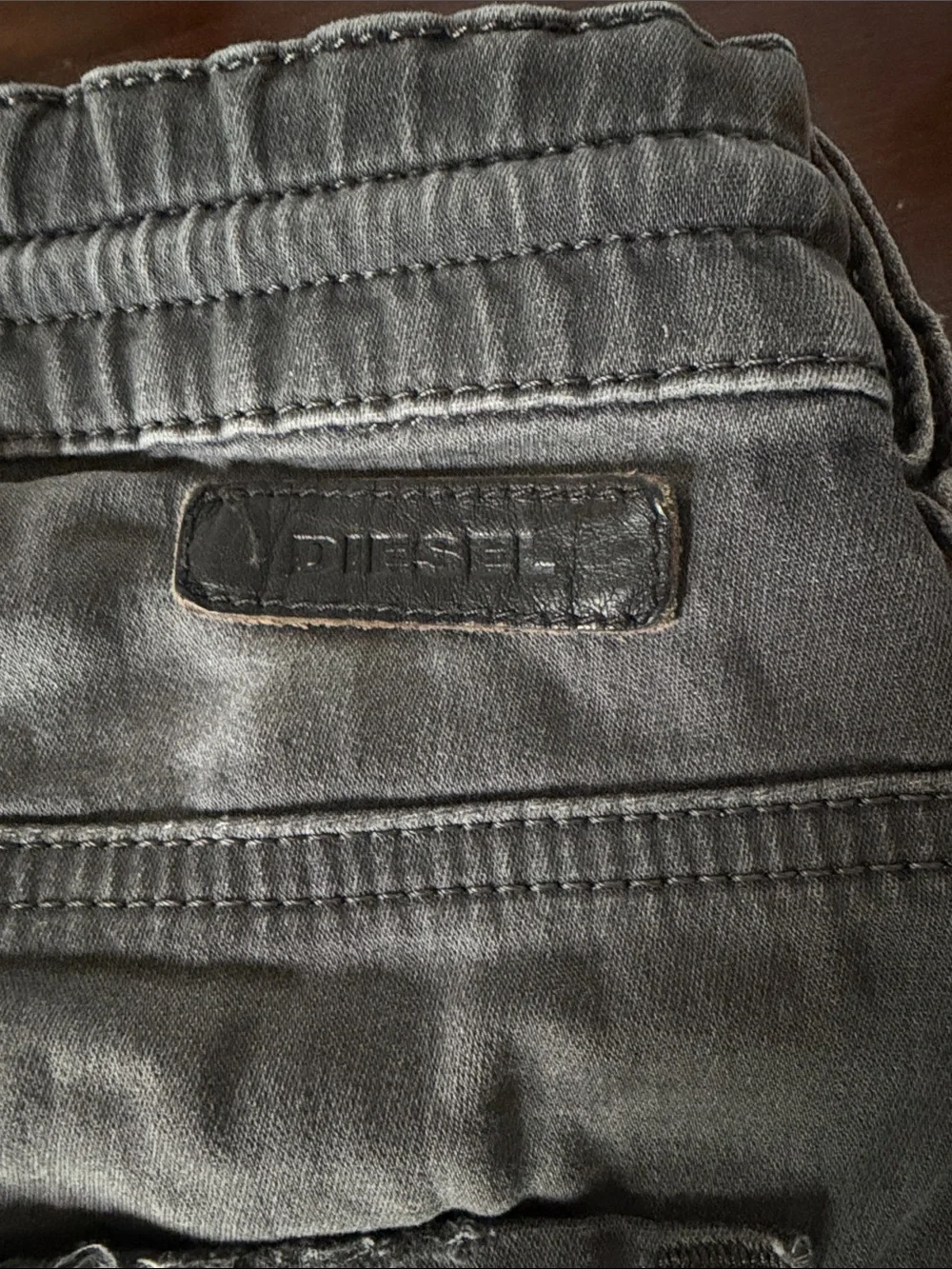 Diesel Men's Distressed Gray Slim Straight Jeans